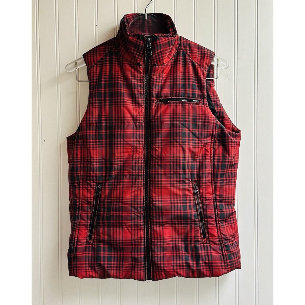 Lauren Ralph Lauren Womens Vest Puffer Full Zip Plaid Preppy Puffy Sporty‎ Sz XS